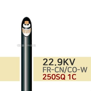 22.9KV FR-CN/CO-W 250SQ 1C 동심중성선 가교폴리에틸렌 절연 저독성난연 폴리올레핀 피복 수밀형 전력케이블